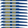 IRWIN Reciprocating Saw Blades 10-Pack Bi-Metal 9-in 6-TPI Wood/Nail Embedded Cutting Reciprocating Saw Blade -Irwin Sales Shop 04044230