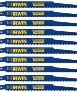 IRWIN Reciprocating Saw Blades 10-Pack Bi-Metal 9-in 6-TPI Wood/Nail Embedded Cutting Reciprocating Saw Blade
