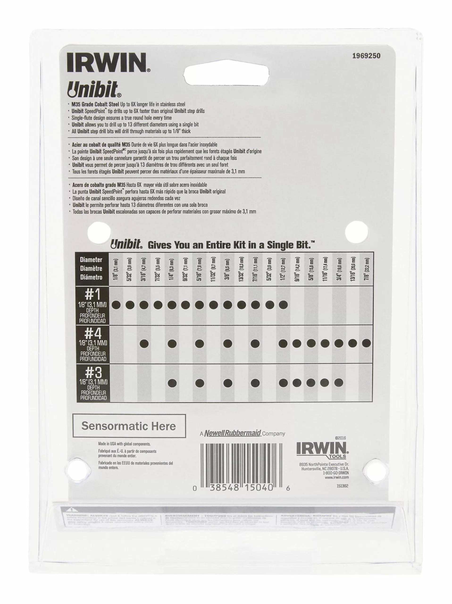 IRWIN Step Drill Bits Unibit 3/8-in 13-Step Drill Bit 4 IRWIN Step Drill Bits Unibit 3/8-in 13-Step Drill Bit - Image 2