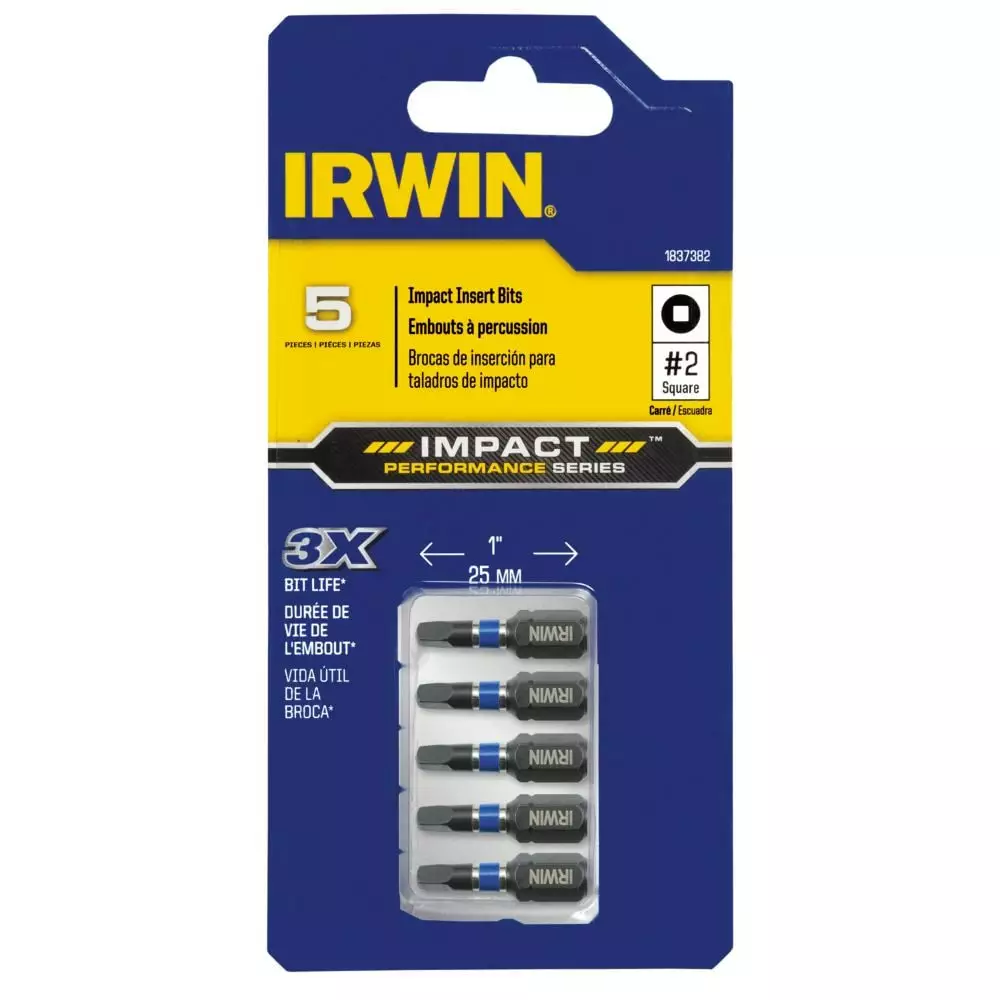 IRWIN Impact Driver Bits 5-Piece 1/4-in x 1-in Square/Robertson Impact Driver Bit 3 IRWIN Impact Driver Bits 5-Piece 1/4-in x 1-in Square/Robertson Impact Driver Bit