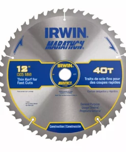 IRWIN Circular Saw Blades Marathon 12-in 40-Tooth Carbide Miter/Table Saw Blade -Irwin Sales Shop 16276849