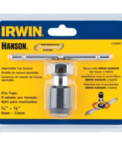 IRWIN Tap & Die Sets 1/4 In. to 1/2 In. PTS T-Handle Tap Wrench