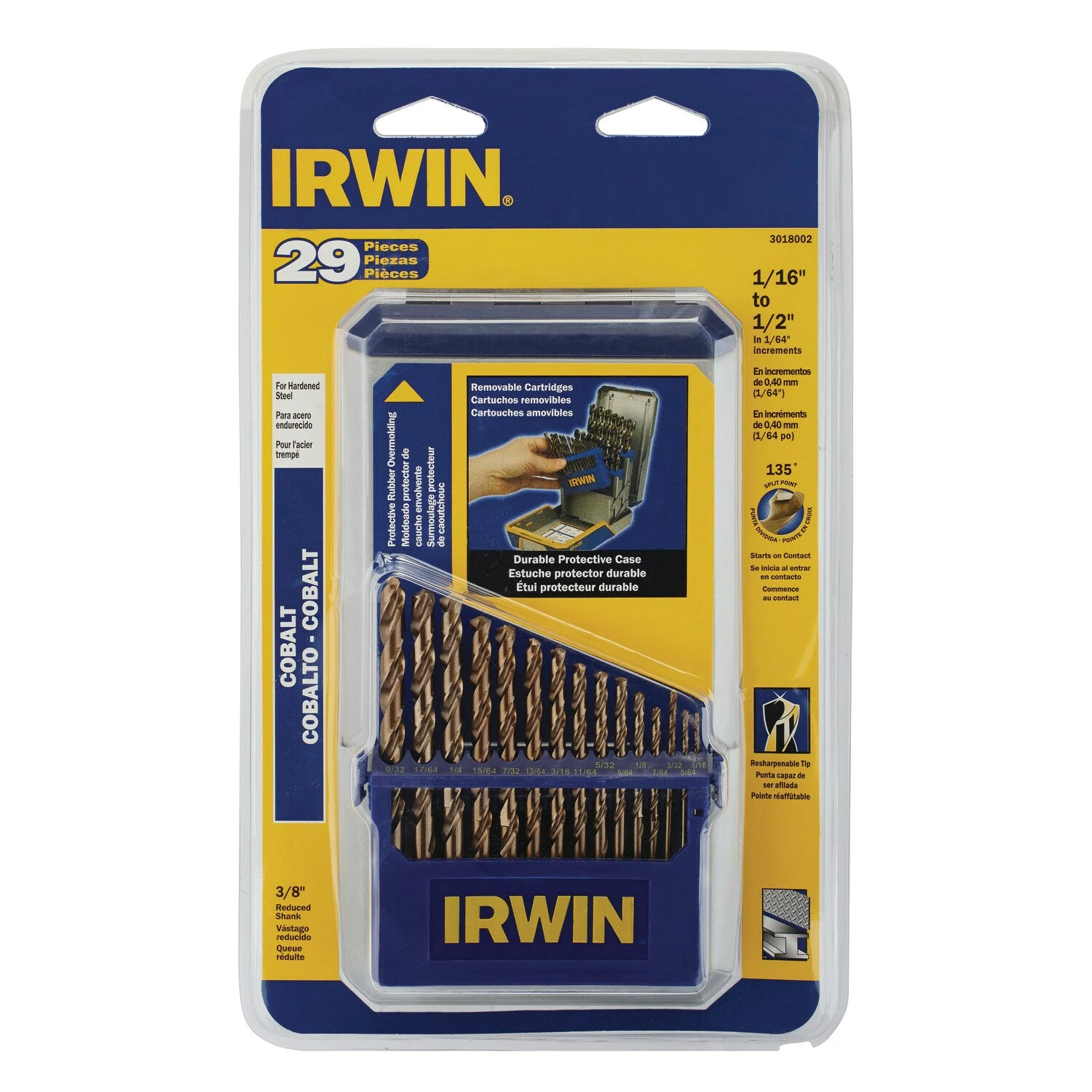 IRWIN Twist Drill Bits 29-Piece Assorted x Set Cobalt Twist Drill Bit Set 5 IRWIN Twist Drill Bits 29-Piece Assorted x Set Cobalt Twist Drill Bit Set - Image 3