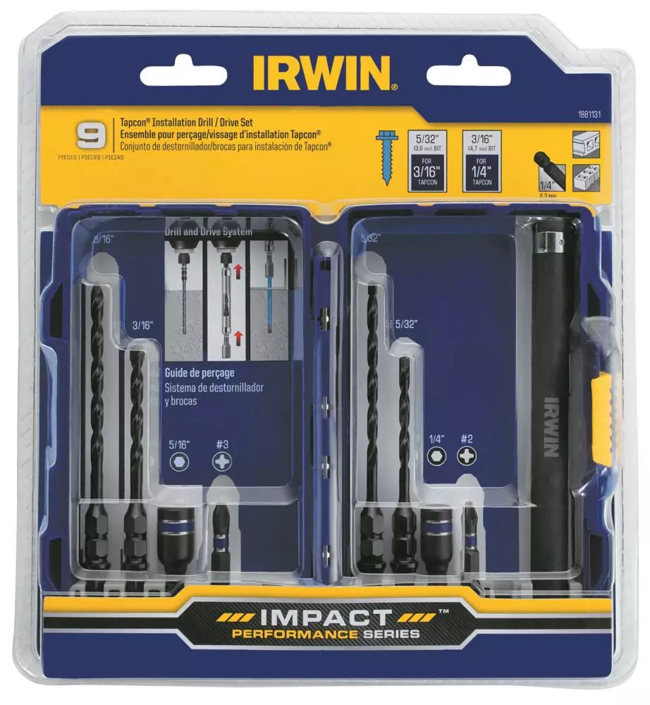IRWIN Masonry Drill Bits 9-Piece x Set Carbide Masonry Drill Bit Set for Rotary Drill/Impact Driver 5 IRWIN Masonry Drill Bits 9-Piece x Set Carbide Masonry Drill Bit Set for Rotary Drill/Impact Driver - Image 3
