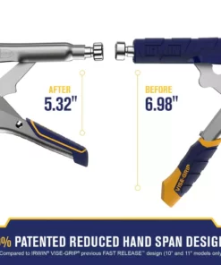 IRWIN VISE-GRIP Reduced Hand Span Fast Release 11-in Welding C-clamp Locking Pliers -Irwin Sales Shop 18313677