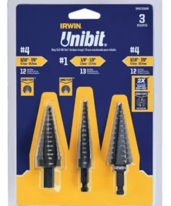 IRWIN Step Drill Bits Unibit 3PC STP BT Set #1 #4 #4