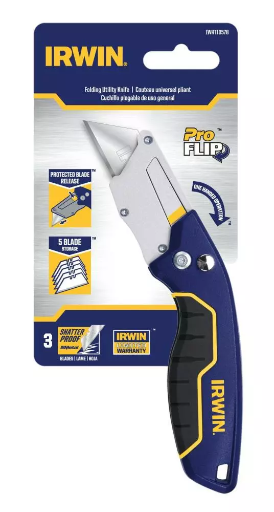 IRWIN Utility Knives Pro flip 3-Blade Folding Utility Knife with On Tool Blade Storage 10 IRWIN Utility Knives Pro flip 3-Blade Folding Utility Knife with On Tool Blade Storage - Image 8