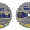 IRWIN Circular Saw Blades Irwin Marathon Large Diameter Saw Blades Marathon 2-Pack 12-in 40-Tooth Tungsten Carbide-tipped Steel Miter Saw Blade Set -Irwin Sales Shop 44096168