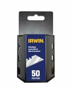 IRWIN Replacement Utility Blades Carbon Steel 3/4-in Hook Utility Razor Blade(50-Pack)