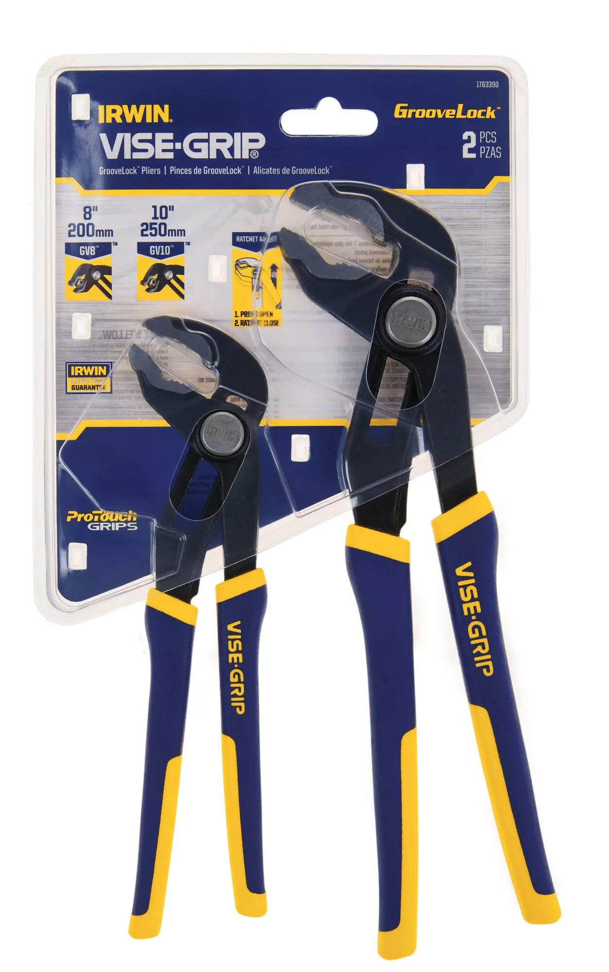 IRWIN Plier Sets Visegrip Quick Adjusting GrooveLock 2-Pack Tongue & Groove Plier Set 5 IRWIN Plier Sets Visegrip Quick Adjusting GrooveLock 2-Pack Tongue & Groove Plier Set - Image 3